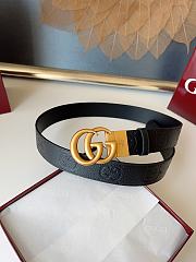 Gucci GG 3.7 Round Interlocking Double G Gold Buckle Belt Black - 5