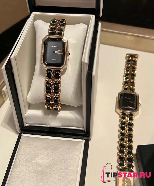 CHANEL PREMIÈRE ICONIC CHAIN ​​WATCH BLACK/GOLD - 1