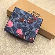 Coach Snap Wallet In Signature Canvas With Cherry 02 - 5