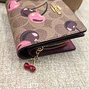 Coach Snap Wallet In Signature Canvas With Cherry 01 - 6