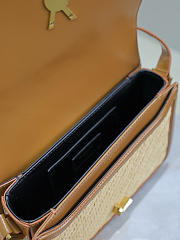 Ysl Satchel Medium bag in beige raffia - 5