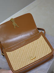 Ysl Satchel Medium bag in beige raffia - 4