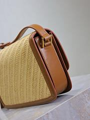 Ysl Satchel Medium bag in beige raffia - 3