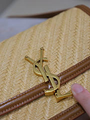 Ysl Satchel Medium bag in beige raffia - 2