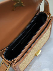 Ysl Satchel Small bag in beige raffia - 6