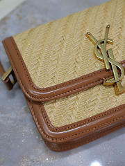 Ysl Satchel Small bag in beige raffia - 4