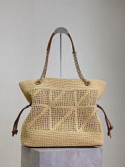 Ysl JAMIE SHOPPING in raffia bronze-tone hardware - 4