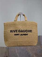 Ysl Saint Laurent Rive Gauche tote bag in natural soft raffia - 1