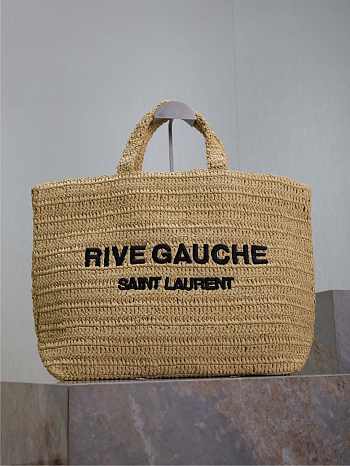 Ysl Saint Laurent Rive Gauche tote bag in natural soft raffia