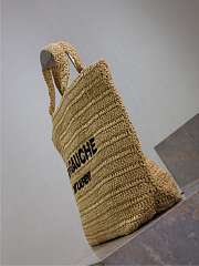 Ysl Saint Laurent Rive Gauche tote bag in natural soft raffia - 4