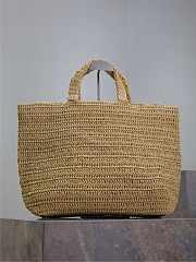 Ysl Saint Laurent Rive Gauche tote bag in natural soft raffia - 2