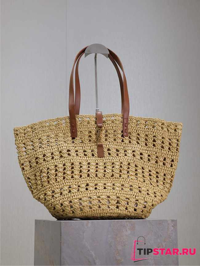 Ysl PANIER bag in raffia naturel size 55x31x28 cm - 1