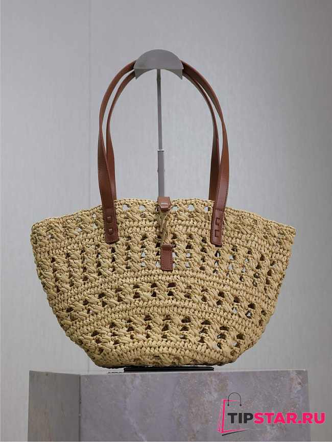 Ysl PANIER bag in raffia naturel size 42x20x22 cm - 1