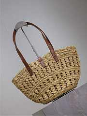 Ysl PANIER bag in raffia naturel size 42x20x22 cm - 2