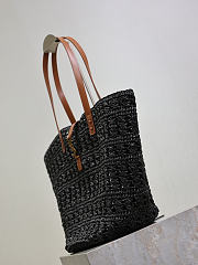 Ysl PANIER bag in raffia black size 55x31x28 cm - 5