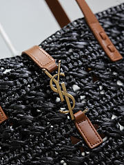 Ysl PANIER bag in raffia black size 55x31x28 cm - 4