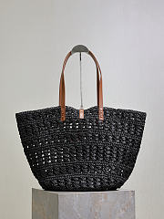 Ysl PANIER bag in raffia black size 55x31x28 cm - 2