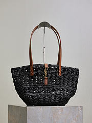 Ysl PANIER bag in raffia black size 42x20x22 cm - 1