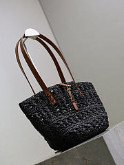 Ysl PANIER bag in raffia black size 42x20x22 cm - 6