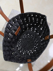 Ysl PANIER bag in raffia black size 42x20x22 cm - 4