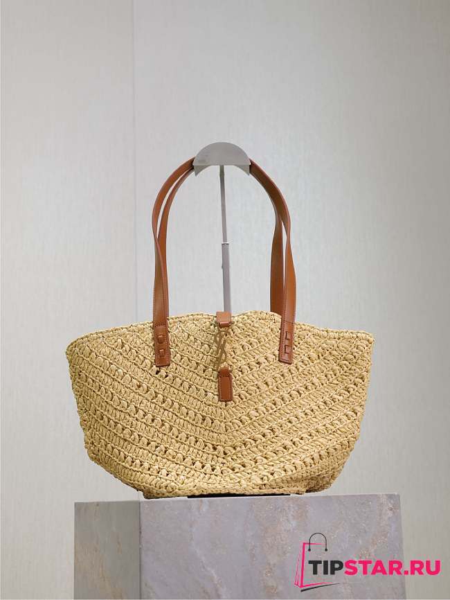 Ysl PANIER bag in raffia naturel size 38x20x21 cm - 1