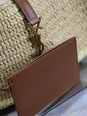 Ysl Saint Laurent Brown Le 5 à 7 Raffia Shoulder Bag - 6
