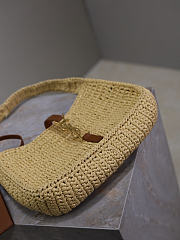 Ysl Saint Laurent Brown Le 5 à 7 Raffia Shoulder Bag - 4