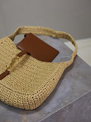 Ysl Saint Laurent Brown Le 5 à 7 Raffia Shoulder Bag - 3