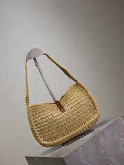 Ysl Saint Laurent Brown Le 5 à 7 Raffia Shoulder Bag - 2