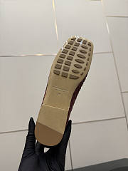 Bottega Veneta Burgundy Intrecciato Woven Nappa Leather Bow Ballet Flats - 5