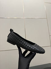 Bottega Veneta Black Intrecciato Woven Nappa Leather Bow Ballet Flats - 6
