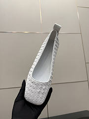 Bottega Veneta White Intrecciato Woven Nappa Leather Bow Ballet Flats - 5