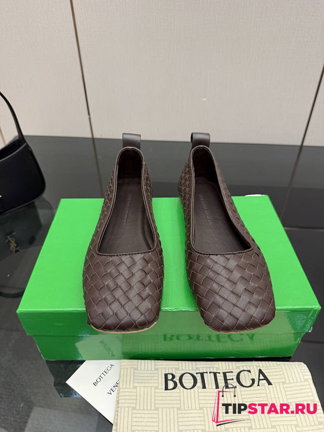 Bottega Veneta Fondant Intrecciato Woven Nappa Leather Bow Ballet Flats - 1