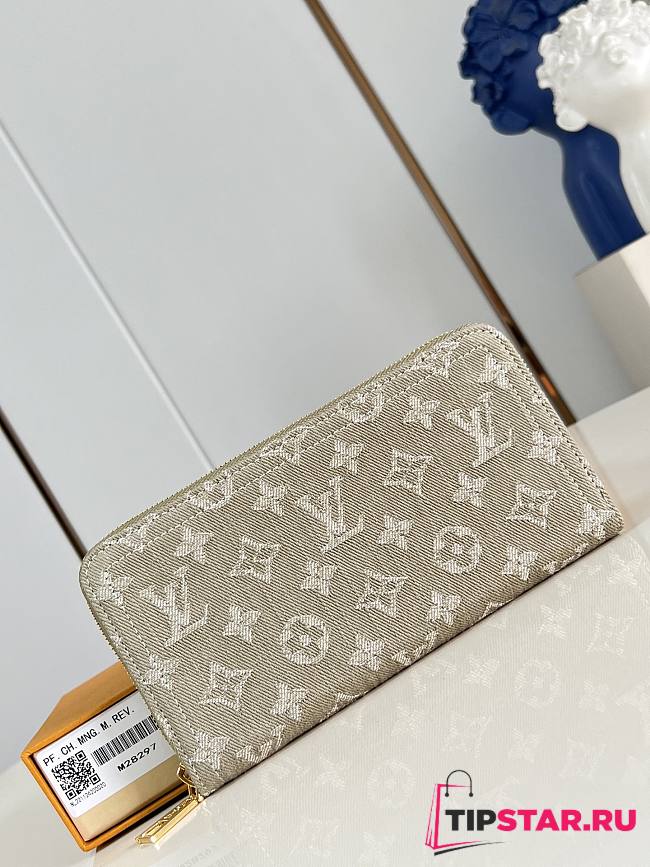 Louis Vuitton Zippy Wallet Khaki Denim - 1