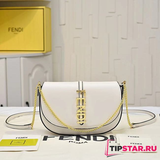 Fendi Fendigraphy Wallet on Chain White - 1