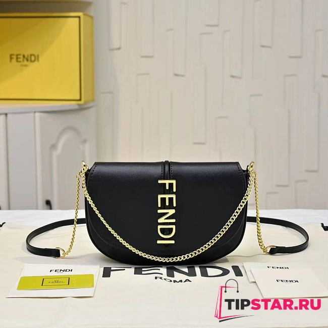 Fendi Fendigraphy Wallet on Chain Black - 1