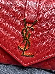 Ysl Quilted Leather Wallet Gold Hardware In Red - 6