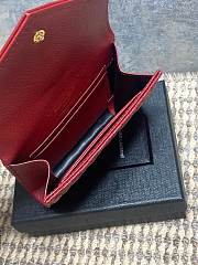 Ysl Quilted Leather Wallet Gold Hardware In Red - 5