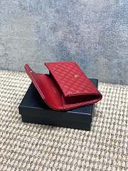 Ysl Quilted Leather Wallet Gold Hardware In Red - 4