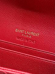 Ysl Quilted Leather Wallet Gold Hardware In Red - 2