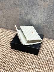 Ysl Quilted Leather Wallet Gold Hardware In White - 6