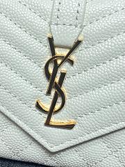 Ysl Quilted Leather Wallet Gold Hardware In White - 3