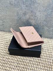 Ysl Quilted Leather Wallet Gold Hardware In Pink - 6
