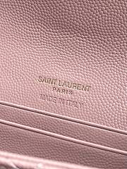 Ysl Quilted Leather Wallet Gold Hardware In Pink - 2