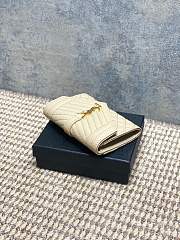 Ysl Quilted Leather Wallet Gold Hardware In Beige - 5