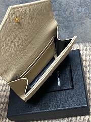 Ysl Quilted Leather Wallet Gold Hardware In Beige - 4
