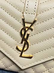 Ysl Quilted Leather Wallet Gold Hardware In Beige - 2