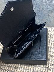 Ysl Quilted Leather Wallet Silver Hardware In Black - 2