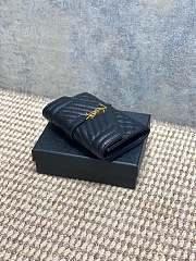 Ysl Quilted Leather Wallet Gold Hardware In Black - 4