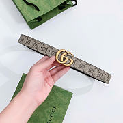 Gucci Beige and ebony GG Supreme canvas belt 3 cm - 1